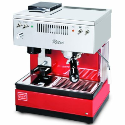 Quickmill Modell 0835 Retro Siebträger Rot Espressomaschine mit Mühle