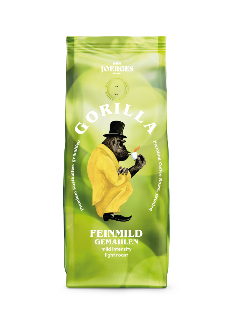 Gorilla Filterkaffee Feinmild gemahlen 500g mit Aromaschutzventil