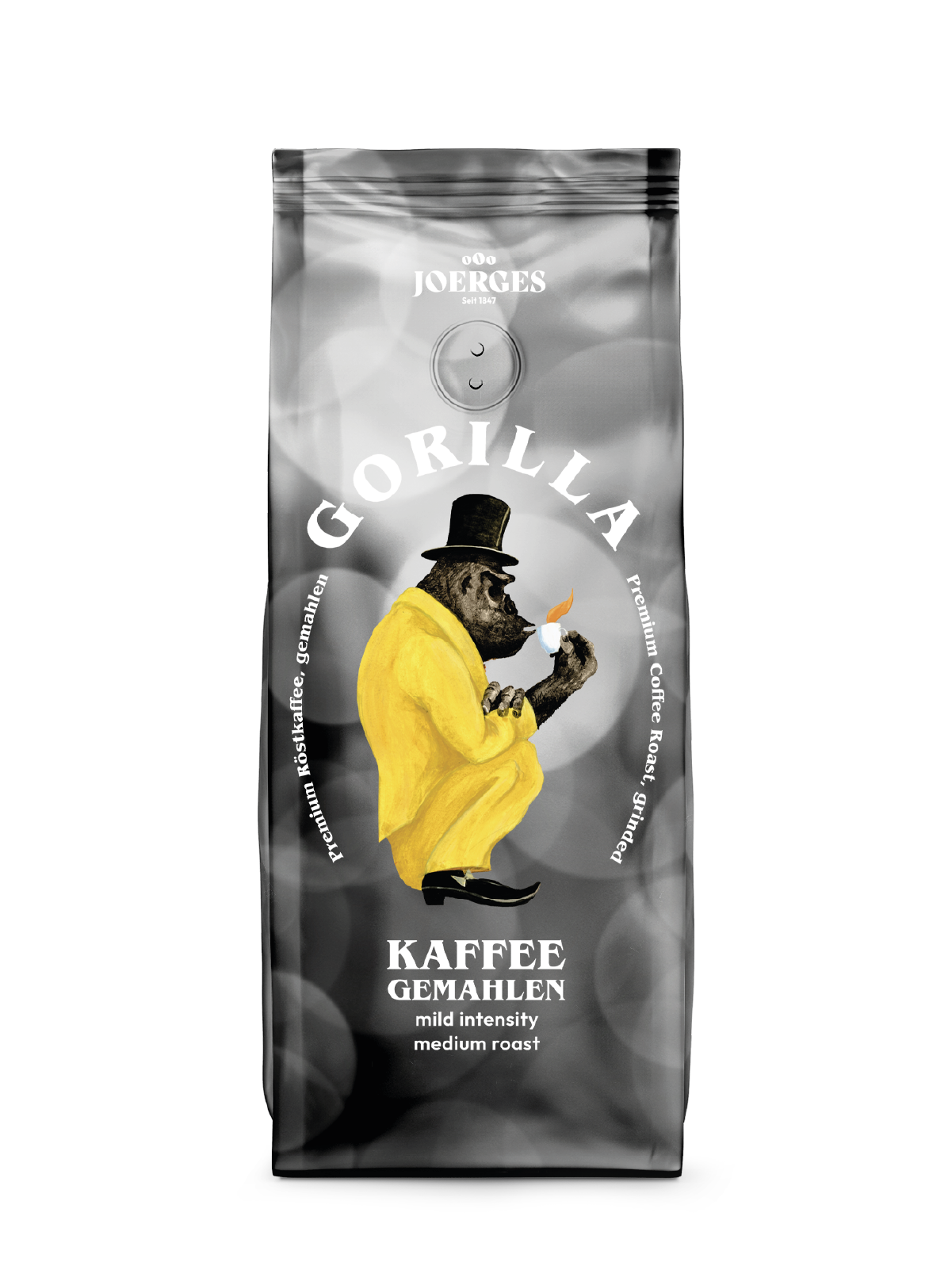 Gorilla Kaffee gemahlen 500g Filterkaffee mit Aromaschutzventil