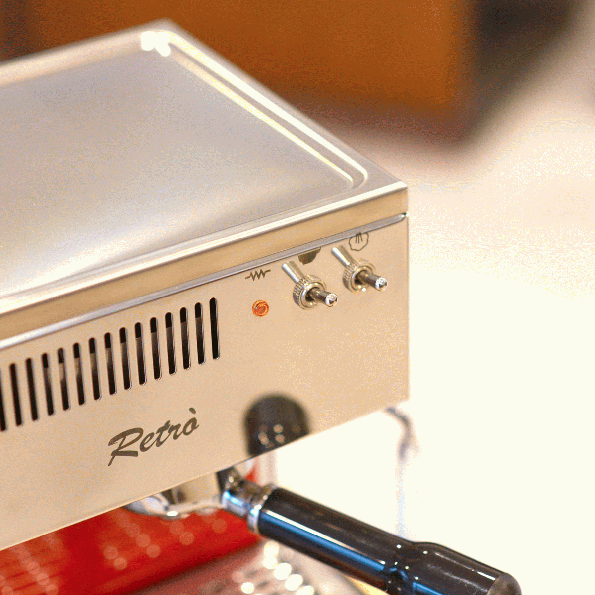 Quickmill Modell 0835 Retro Siebträger Rot Espressomaschine mit Mühle – Bild 3