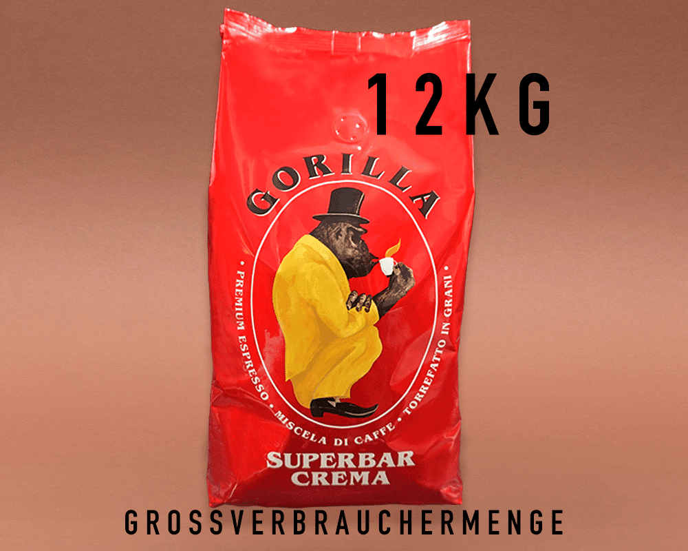 Gorilla Espresso Super Bar Crema 12kg ganze Bohnen für Ihr Büro & Geschäft