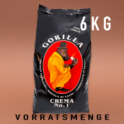 Gorilla Espresso Crema No.1 Arabica 6kg ganze Bohnen Sparpaket