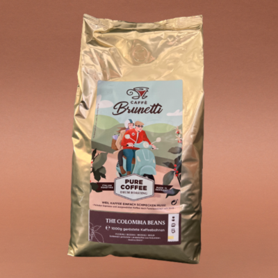 Caffè Brunetti Länderkaffee COLOMBIA BEANS 1kg ARABICA Bohnen