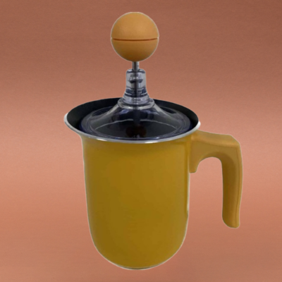 Cremino Cappuccinomaker Milchaufschäumer Edelstahl handbetrieben gelb 500 ml