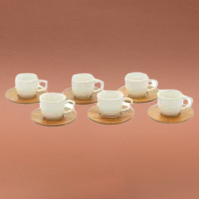 Elegante Espressotassen Scottish Style mit Bambus Untertasse 1 Stück