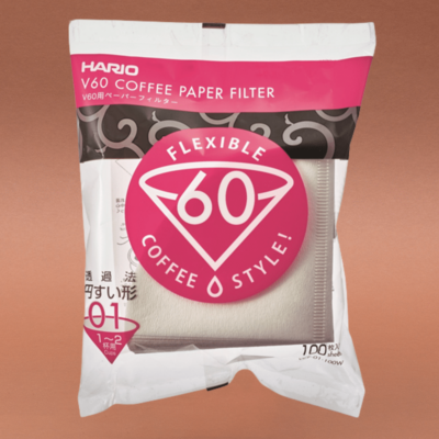 Hario Papierfilter weiß für 01 Dripper V60 (100 Stück)