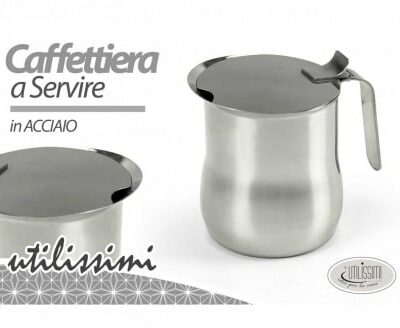Kaffeekanne Caffetiera 600 ml mit Deckel Edelstahl Servierkanne