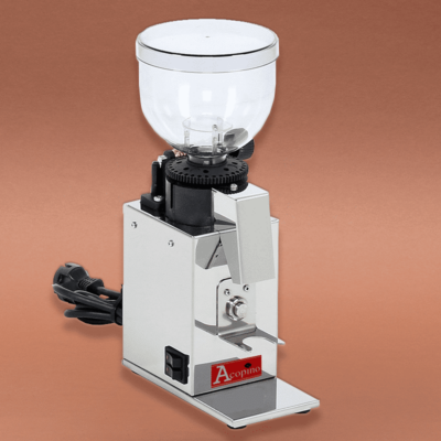 Acopino Arona elektrische Kaffeemühle Edelstahl mit Stahl-Kegelmahlwerk