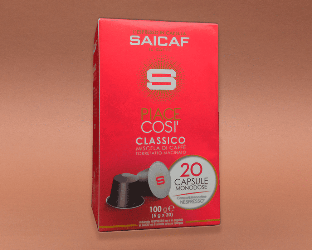 Saicaf Piace Cosi Classico 20 Kapseln NESPRESSO® Maschinen kompatibel