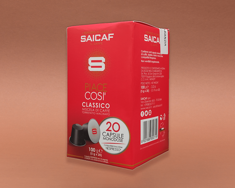 Saicaf Piace Cosi Classico 20 Kapseln NESPRESSO® Maschinen kompatibel – Bild 2