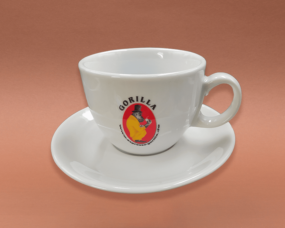 Gorilla Cappuccino Tasse mit Untertasse