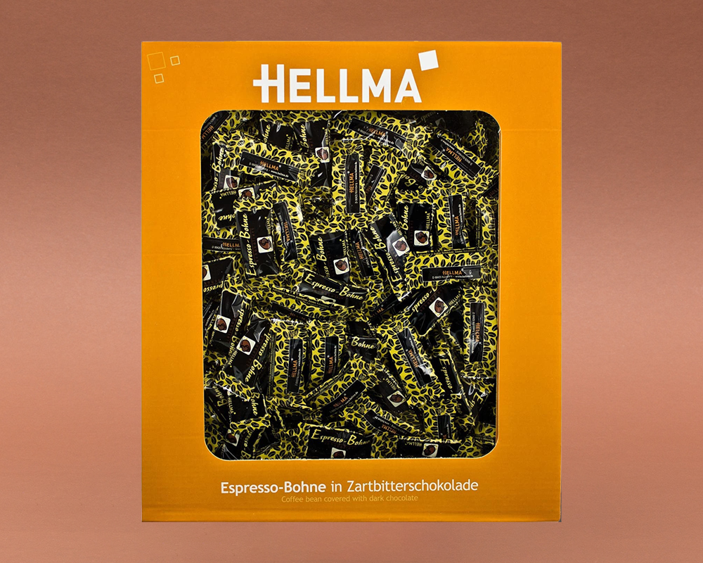 Hellma schokolierte Espressobohnen 380 x 1,1g Zartbitter