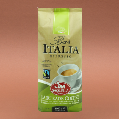 Saquella Bar Italia Fairtrade Espresso 1kg ganze Bohnen